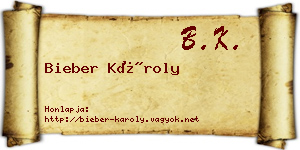 Bieber Károly névjegykártya